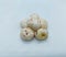 close up view of fresh and healty fox nuts or phool makhana in white background