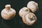 close-up view of fresh ripe mushrooms
