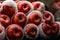 Close up view of fruits shelf in supermarket. Apple background