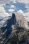 Close-up view of Half Dome mountaini Yosemite cloud pattern