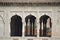 Close up view of the hazuri bagh at lahore fort, near alamgir gate for background, selective focus