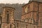 Close-up view of the Heidelberg castle clocktower