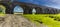 A close up view of the Hendy viaduct over the river Loughor at Pontarddulais, Wales