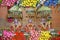 Close up view of Idols of Hindu God Jagannath, Balaram and Goddess Subhadra Beautifully decorated during the Rath Yatra Festival