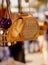 Close-up view of Indian woman hand bag or purse in display