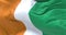 Close-up view of Ivory Coast National flag waving