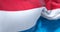 Close-up view of the Luxembourg national flag waving