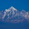 Close up view of Nanda Devi summit and glacier