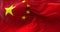 Close up view of the national Flag of the People`s Republic of China waving in the wind