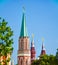 Close up view of Nikolskaya tower top part