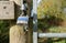 Close-up view off a robust padlock seen at the entrance to a farm gate.