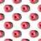 Close up view of pattern donuts sprinkled with glaze isolated on white background.