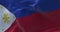 Close-up view of the Philippines national flag waving in the wind