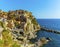 A close-up view of the picturesque village of Manarola, Cinque Terre, Italy