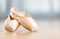 Close-up view of pointes for ballet