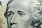 Close up view Portrait of Alexander Hamilton on the one ten dollar bill. Background of the money. 10 dollar bill with Alexander Ha