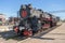 Close up view of retro train on platform of north railway station