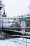 Close up View of road signs `To lions Gate bridge`, `Expect two way traffic`, `Cyclist Watch for pedestrians`