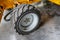 Close-up view of a rubber tire on a truck. Construction Machines