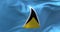 Close-up view of Saint Lucia national flag waving in the wind