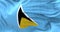 Close-up view of Saint Lucia national flag waving in the wind