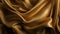 A close-up view of a shimmering metallic gold fabric. Generative ai