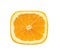 Close-up view square slice of orange