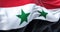 Close-up view of the Syria national flag waving in the wind