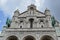 Close up view to one of statues of The Basilica of the Sacred Heart in Paris, France