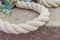 Close up view of twisted rope made of sisal