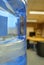 Close-up view of a typically styled Water Dispensing bottle seen in a classroom.