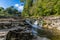 A close up view of the upper falls at Stainforth Force, Yorkshire