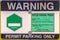 Close up view of a Warning Permit Parking Only sign board