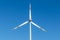 Close-up view of a wind power turbine, part of a wind farm in eastern Germany near the city of Cottbus, Brandenburg.