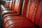 close-up of vintage train leather seats with stitching details