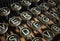 Close up of vintage typewriter keys