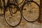 Close up vintage wheel of bicycles abstract show vacation recreation sport travel