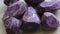 Close up on Vitelotte blue-violet potato