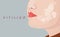 Close up vitiligo skin problems on woman face illustration