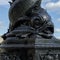 Close-up of a Vulliamy`s dolphin lamp post on the Embankment in London on March 11, 2019