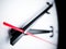 Close up wall clock arrows