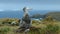 Close up of Wandering albatross chick resting in its nest