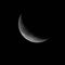 close up of the waning crescent moon