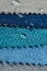 Close up water drop on gunny textile samples. Concept for easy clean, waterproof surfaces