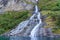 Close up of Waterfall Friaren in Geiranger fjord