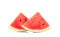 Close up watermelon fresh slice isolated on white background