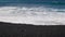 Close up of waves on a black sand beach in Lanzarote, Canary islands, Spain, Video HD