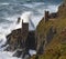 Close up of Waves crash against  The Crowns, Botallack, Cornwall UK