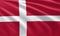 close up waving flag of Denmark.