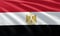 close up waving flag of Egypt